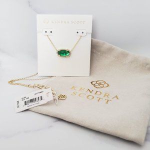 Kendra Scott Elisa Gold Necklace in Jade Green